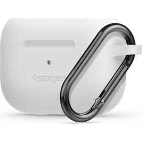 Spigen Silicone Fit with Carabiner Pro Θήκη Σιλικόνης με Γάντζο σε Λευκό χρώμα για Apple AirPods Pro Spigen Silicone Fit with Carabiner Pro Θήκη Σιλικόνης με Γάντζο σε Λευκό χρώμα για Apple AirPods Pro