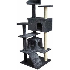 Malatec Δέντρο Γάτας Βελούδινο Με Στύλους Απο Σιζαλ Γκρι 49x49x120cm