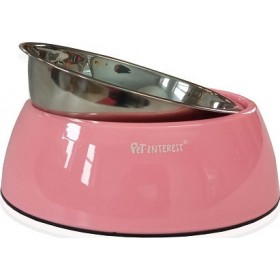 Pet Interest Dual Cat Ποτίστρα / Ταΐστρα Μπωλ Γάτας Ροζ 200ml