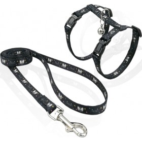 Pet Interest Meow Σετ Σαμαράκι και Οδηγός Γάτας Small Black 10mm