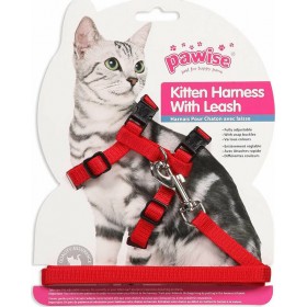Pawise Σαμαράκι Γάτας Small με Οδηγό 22-35/30-52cm Κόκκινο