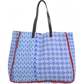 Ble Resort Collection Υφασμάτινη Τσάντα Θαλάσσης σε Μπλε χρώμα Ble Resort Collection Υφασμάτινη Τσάντα Θαλάσσης σε Μπλε χρώμα