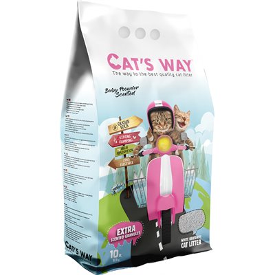 Cat's Way Μπετονίτης Άμμος Γάτας Baby Powder Clumping 10lt