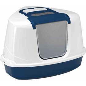 Moderna Τουαλέτα Γάτας Γωνιακή Κλειστή Μπλε 56x45x39cm