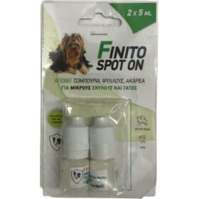 "Αντιπαρασιτικές Αμπούλες Finito Spot On για τσιμπούρια Αντιπαρασιτικές Αμπούλες Finito Spot On για τσιμπούρια, ψύλλους και ακάρεα (μικροί σκύλοι και γάτες) 2x5ml