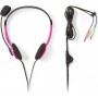Nedis CHST100 On Ear Multimedia Ακουστικά με μικροφωνο και σύνδεση 3.5mm Jack σε Ροζ χρώμα