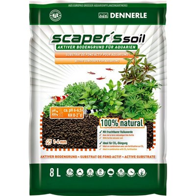 Dennerle Scaper's Soil Υπόστρωμα Φυτών Μαύρο 1-4mm 8lt