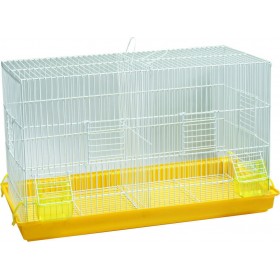 Διπλή Ζευγαρώστρα με 2 Ταίστρες Λευκή 64 x 31 x 36.5cm