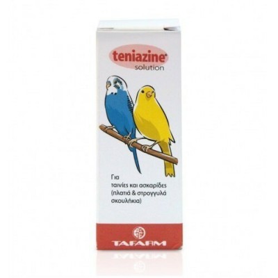 Tafarm Teniazine Solution Συμπλήρωμα Διατροφής Πτηνών για Ταινίες &amp Ασκαρίδες 15ml