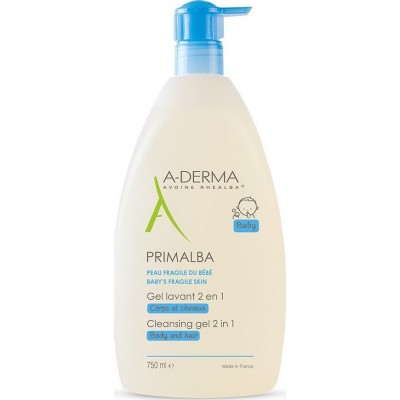 A-Derma Primalba Baby Cleansing Gel 2 in 1 Αφρόλουτρο / Σαμπουάν 750ml