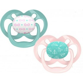 Dr. Brown's Πιπίλες Σιλικόνης για 6-18 μηνών Νυκτός Pink-Veraman 2τμχ