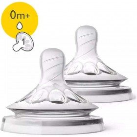 Philips Natural Θηλές από Σιλικόνη Αργής Ροής 2τμχ