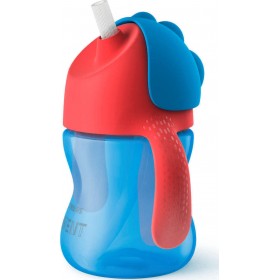 "Philips Παιδικό Ποτηράκι με Λαβές και Καλαμάκι ""Bendy"" από Πλαστικό Μπλε 200ml για 9m+" Philips Παιδικό Ποτηράκι με Λαβές και Καλαμάκι "Bendy" από Πλαστικό Μπλε 200ml για 9m+