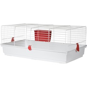 Voltrega Κλουβί Κουνελιού 101x55x40cm Κόκκινο με Λευκή Βάση Voltrega Κλουβί Κουνελιού 101x55x40cm Κόκκινο με Λευκή Βάση