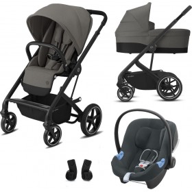 Cybex Πολυκαρότσι Balios S Lux Black Frame With Cot S &amp Aton B I-Size 3 in 1 Soho GreyΚωδικός: 521002113 