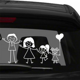Σήμα Baby on Board Με Αυτοκόλλητο Happy Family On Board