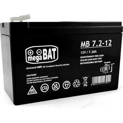 Megabat MB 7.2-12 Μπαταρία UPS με Χωρητικότητα 7.2Ah και Τάση 12V