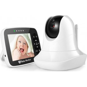 Ασύρματη Ενδοεπικοινωνία Μωρού Με Κάμερα &amp Ήχο με Μέτρηση Θερμοκρασίας 3.5" Λευκό 2τμχΚωδικός: SM935 