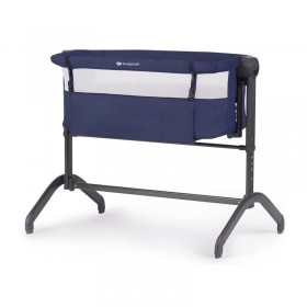 Kinderkraft Λίκνο Bea Navy με Στρώμα και Πλαϊνό Άνοιγμα