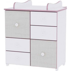 Βρεφική Συρταριέρα Cupboard White Pink 83x71x96cm