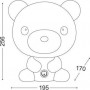 Aca Παιδικό Διακοσμητικό Φωτιστικό Αρκουδάκι με Εναλλαγές Χρωματισμών