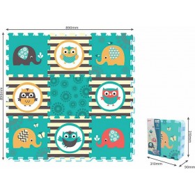 "Moni Παιδικό Παζλ Δαπέδου ""Elephant And Owl"" 9τμχ" Moni Παιδικό Παζλ Δαπέδου "Elephant And Owl" 9τμχ