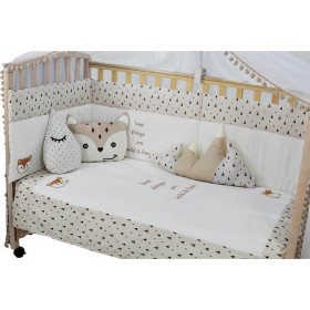 "Bebe Stars Διακοσμητικά Μαξιλάρια Κούνιας ""Fox"" Λευκά 25x25cm 3τμχ" Bebe Stars Διακοσμητικά Μαξιλάρια Κούνιας "Fox" Λευκά 25x25cm 3τμχ
