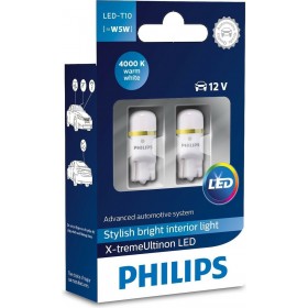 Philips Λάμπες Αυτοκινήτου X-Treme Ultinon T10 LED 4000K Φυσικό Λευκό 12V 1W 2τμχ Philips Λάμπες Αυτοκινήτου X-Treme Ultinon T10 Led 4000K Φυσικό Λευκό 12V 1W 2τμχ