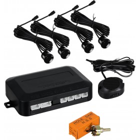 GloboStar Σύστημα Παρκαρίσματος Αυτοκινήτου με Buzzer και 4 Αισθητήρες 25mm σε Μαύρο ΧρώμαΚωδικός: 86000 