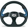 Simoni Racing Τιμόνι Αυτοκινήτου Polypelle Χ2 Δερμάτινο Τριάκτινο με Διάμετρο 33cm Μπλε/ΜαύροΚωδικός: SRX2330PUN/PA 