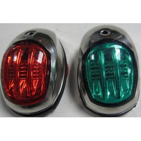 Eval Σετ Ανοξείδωτοι Πλευρικοί Φανοί Ναυσιπλοΐας Led 9.5x5.7cm