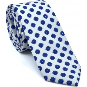 ΓΡΑΒΑΤΑ ΜΕΤΑΞΩΤΗ ΛΕΥΚΟ ΜΕ ΜΠΛΕ L-051-71 ΓΡΑΒΑΤΑ ΜΕΤΑΞΩΤΗ ΛΕΥΚΟ ΜΕ ΜΠΛΕ L-051-71