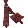 Legend Accessories Σετ Ανδρικής Γραβάτας Συνθετική με Σχέδια σε Μπορντό ΧρώμαΚωδικός: L-050-7751 