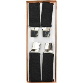 Ενισχυμένες Ανδρικές Τιράντες Φαρδιές 3.5 εκ 9c Τιράντες Μονόχρωμες Μαύρες