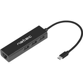 Natec Butterfly USB 2.0 Hub 3 Θυρών με σύνδεση USB-C / EthernetΚωδικός: NHU-1451 