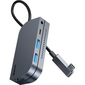 Baseus Bend Angle No.7 USB 3.2 Hub 3 Θυρών με σύνδεση USB-C ΓκριΚωδικός: CAHUB-CWJ0G  Baseus Bend Angle No.7 USB 3.2 Hub 3 Θυρών με σύνδεση USB-C ΓκριΚωδικός: CAHUB-CWJ0G