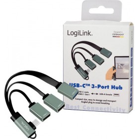 LogiLink USB 3.0 Hub 3 Θυρών με σύνδεση USB-C ΠράσινοΚωδικός: UA0361 