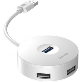 Baseus Round Box USB 3.0 Hub 4 Θυρών με σύνδεση USB-A ΑσημίΚωδικός: CAHUB-F02  Baseus Round Box USB 3.0 Hub 4 Θυρών με σύνδεση USB-A ΑσημίΚωδικός: CAHUB-F02