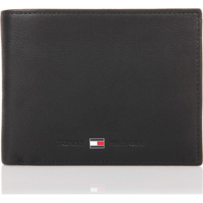 Tommy Hilfiger Leather Credit Card Δερμάτινο Ανδρικό Πορτοφόλι Μαύρο