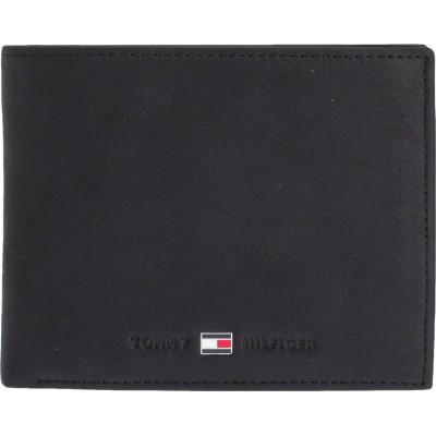 Tommy Hilfiger Leather Trifold Δερμάτινο Ανδρικό Πορτοφόλι Μαύρο