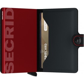 Secrid Miniwallet Matte Δερμάτινο Ανδρικό Πορτοφόλι Καρτών με RFID και Μηχανισμό Slide Μαύρο/Κόκκινο Secrid Miniwallet Matte Δερμάτινο Ανδρικό Πορτοφόλι Καρτών με RFID και Μηχανισμό Slide Μαύρο/Κόκκινο
