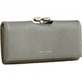 Ted Baker Alyyssa Μεγάλο Δερμάτινο Γυναικείο Πορτοφόλι Γκρι