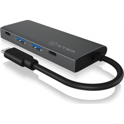 RaidSonic Icy Box IB-HUB1428-C31 USB 3.1 Hub 4 Θυρών με σύνδεση USB-C ΓκριΚωδικός: 60709 