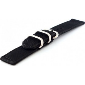 Diloy Straps Υφασμάτινο Λουράκι Nato Μαύρο 20mm