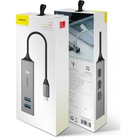 Baseus Cube USB 3.0 Hub 3 Θυρών με σύνδεση USB-C ΓκριΚωδικός: CAHUB-D0G  Baseus Cube USB 3.0 Hub 3 Θυρών με σύνδεση USB-C ΓκριΚωδικός: CAHUB-D0G