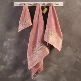 SB Home Valentina Σετ Νυφικές Πετσέτες 3τμχ Dusty SB Home Valentina Σετ Νυφικές Πετσέτες 3τμχ Dusty