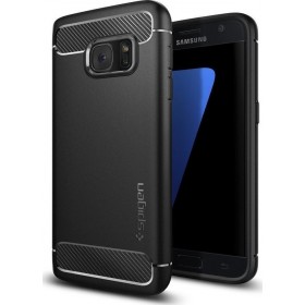 Spigen Rugged Armor Back Cover Σιλικόνης Μαύρο (Galaxy S7)