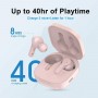 QCY T13 In-ear Bluetooth Handsfree Ακουστικά με Αντοχή στον Ιδρώτα και Θήκη Φόρτισης Ροζ