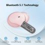 QCY T13 In-ear Bluetooth Handsfree Ακουστικά με Αντοχή στον Ιδρώτα και Θήκη Φόρτισης Ροζ