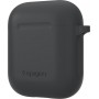 Spigen Silicone Case Θήκη Σιλικόνης με Γάντζο Charcoal για Apple AirPods